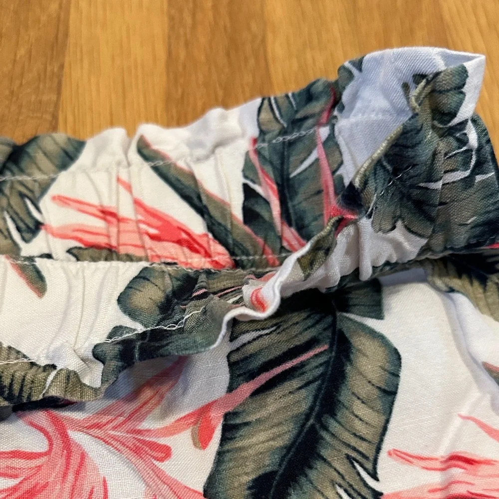 *last chance* LOFT | High Waist Tropical Print Shorts - Pink and Green - Picture 7 of 14